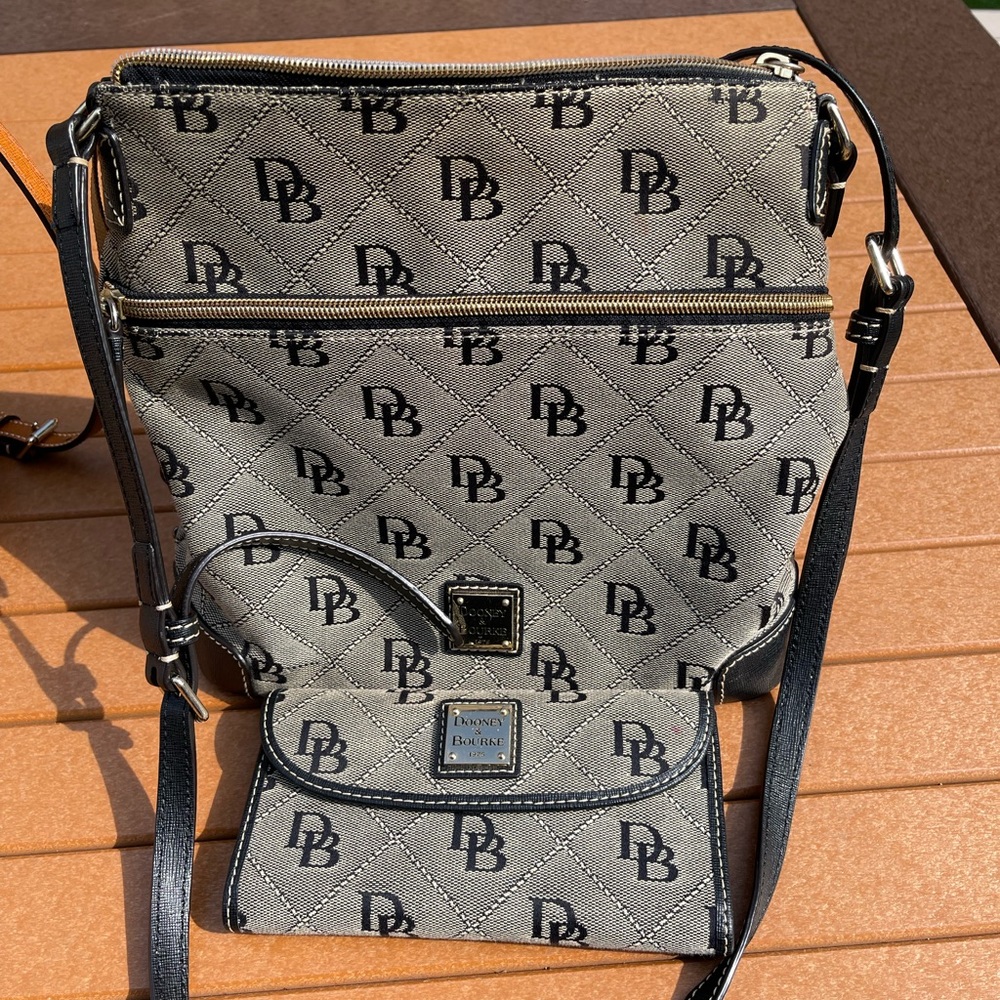 Dooney & Bourke Purse and matching wallet- USED - see pics for specifics